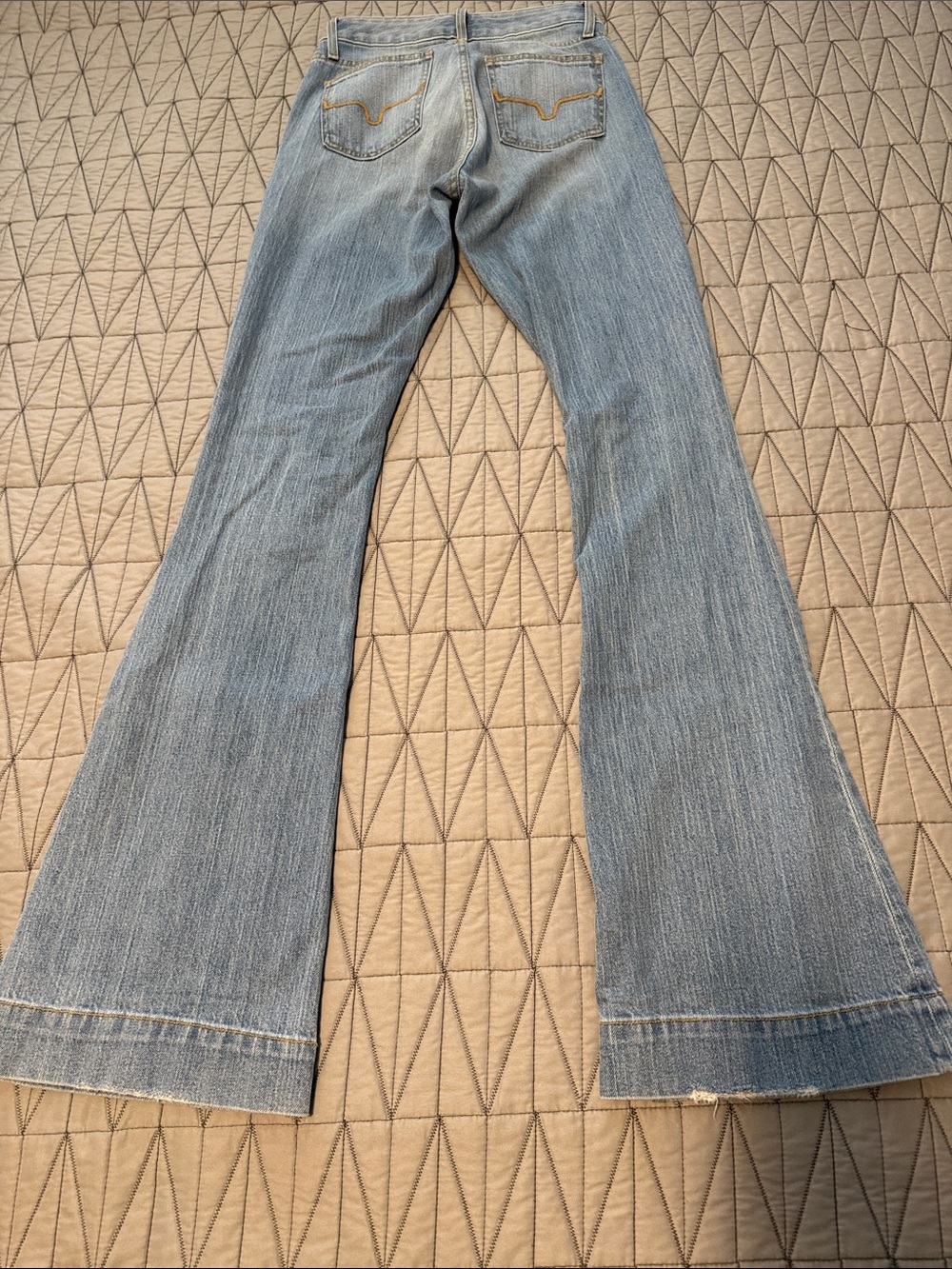 Kimes Ranch Jennifer Light Blue Flare Jeans with Contrast Stitching - Picture 2 of 6